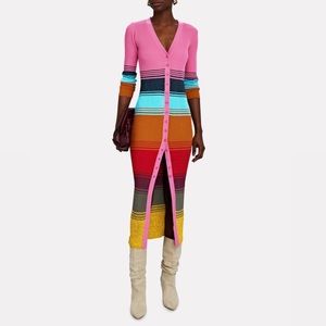 Staud Shoko Striped Sweater Midi Dress